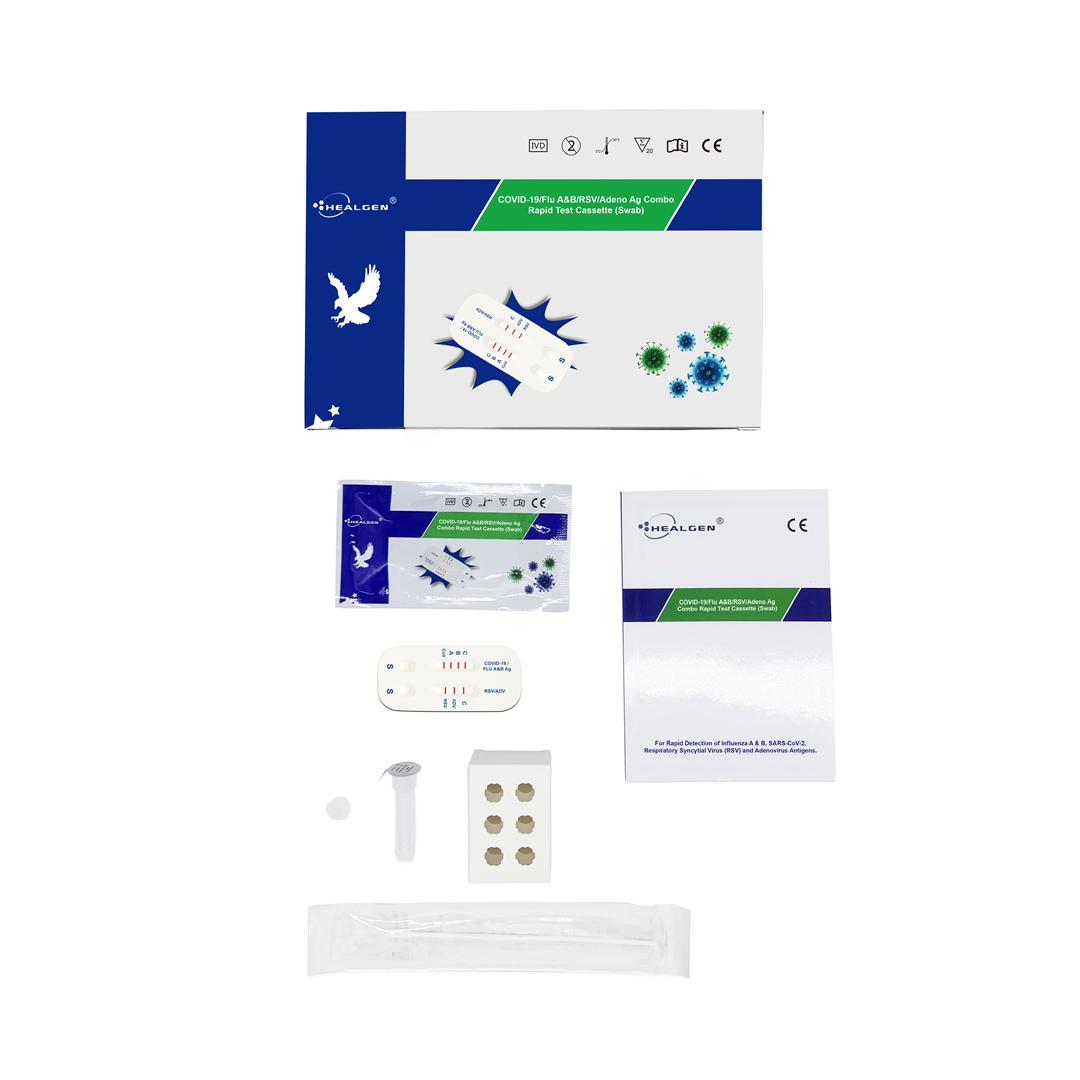 HEALGEN® – Combo Test Flu A+B, Covid-19, RSV, Adeno – 20 test