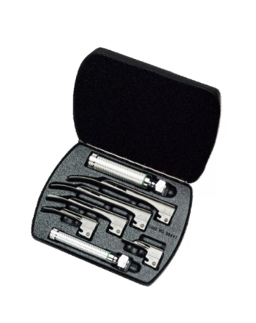 Welch Allyn® – Set Macintosh a fibra ottica, incluse lame, impugnature e custodia.